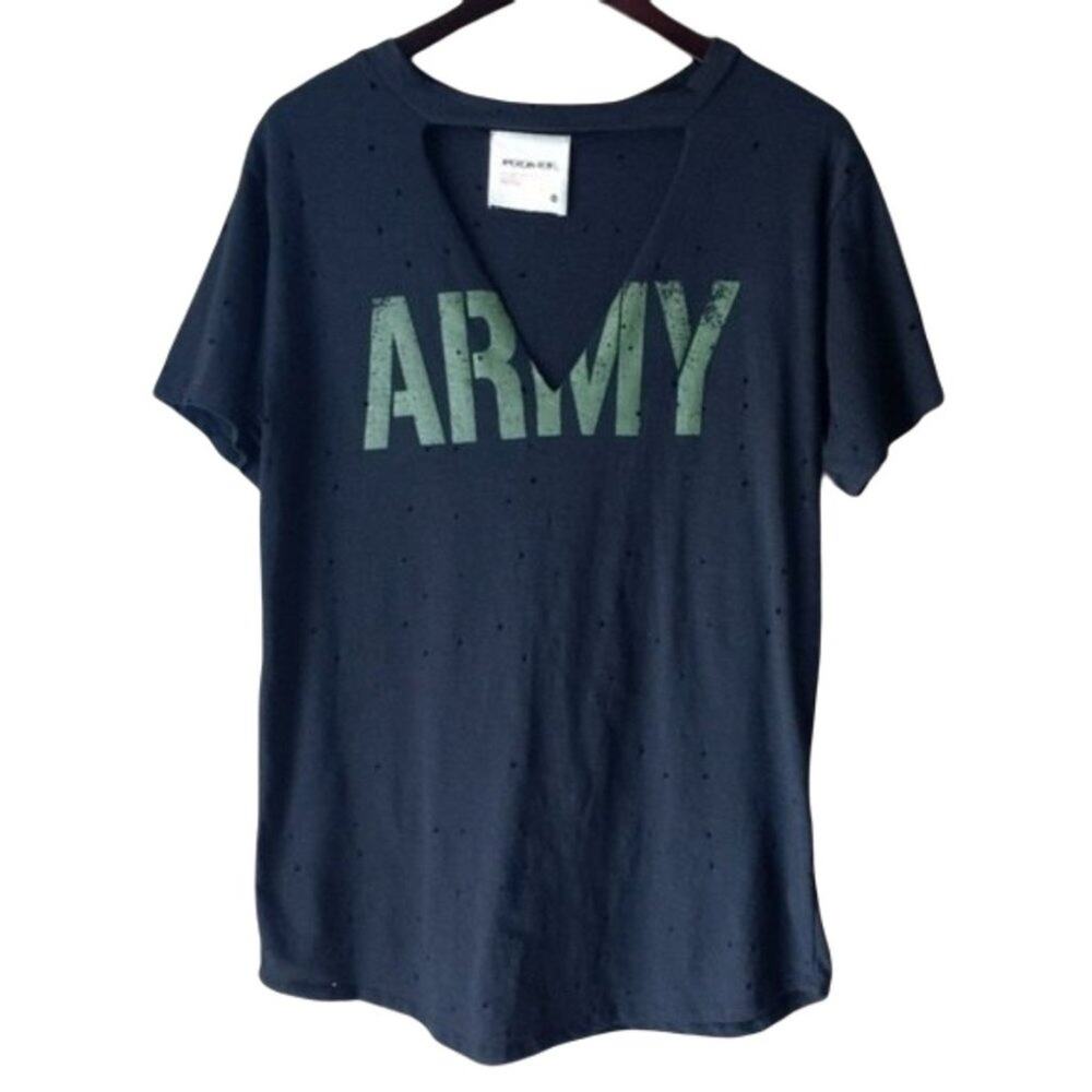 American Rebel Distressed Choker Army Tee